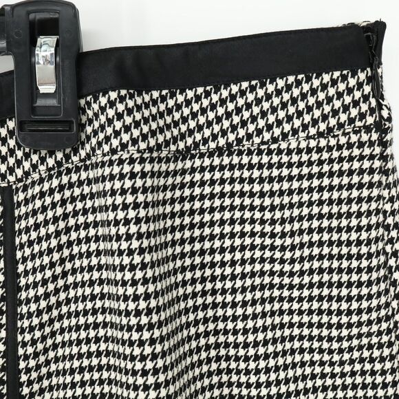Lane Bryant Skirt Plus Size 28 Black White Houndstooth Knee Length Pleats Career - Picture 5 of 8
